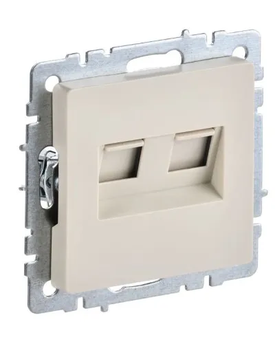 Розетка RJ11+RJ45 РК/Т12-БрКр бежевый BRITE (BR-KT20-O-1-K10). Розетка двойная. IEK в Нижнем Новгороде