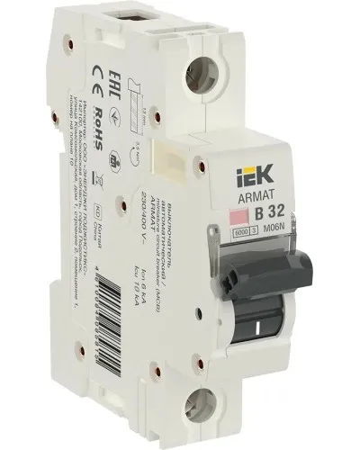 M06N 1P B 32А 6кА ARMAT (AR-M06N-1-B032). Автоматический выключатель. IEK в Нижнем Новгороде