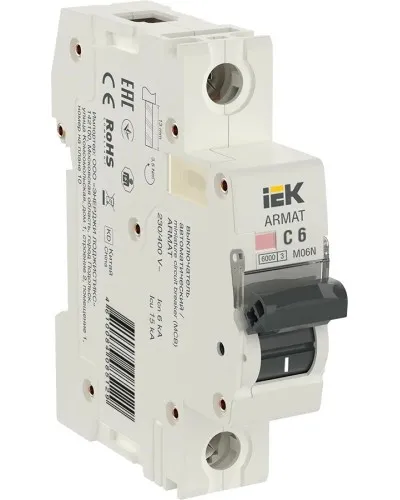 M06N 1P C 6А 6кА ARMAT (AR-M06N-1-C006). Автоматический выключатель. IEK в Нижнем Новгороде