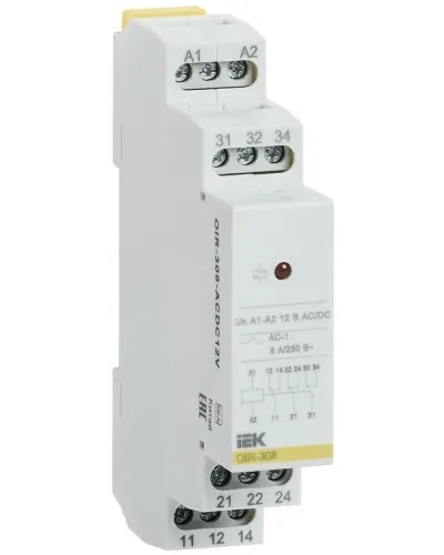 Реле промежуточное модульное OIR 3 контакта 8А 230В AC (OIR-308-AC230V). Реле промежуточное модульное. IEK в Нижнем Новгороде