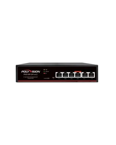 PND-04P-2M v.2. Коммутатор 6-портовый с функцией PoE. Polyvision в Нижнем Новгороде