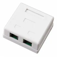 Розетка компьютерная внешняя, 2-порта RJ-45 (8P8C), UTP CAT 6 REXANT (03-0136): Розетка RJ-45