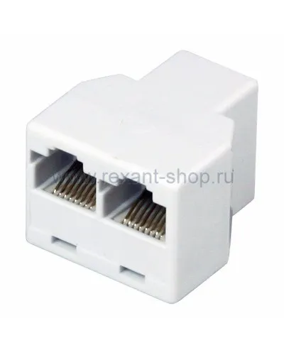 Двойник компьютерный UTP RJ-45(8P8C) (гнездо - 2 гнезда) REXANT (03-0103): Кабельный соединитель в Нижнем Новгороде