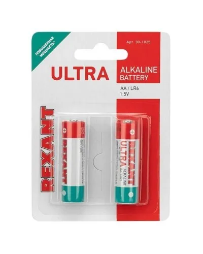 Ультра алкалиновая батарейка AA/LR6 1,5 V 2 шт. блистер REXANT (30-1025). Элемент питания. Rexant в Нижнем Новгороде