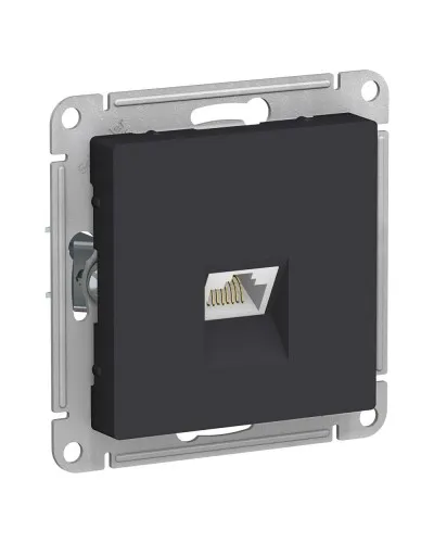AtlasDesign розетка RJ45, кат. 5Е, 1-местная, скрытой установки, механизм, карбон (ATN001083). Розетка компьютерная. Systeme Electric в Нижнем Новгороде