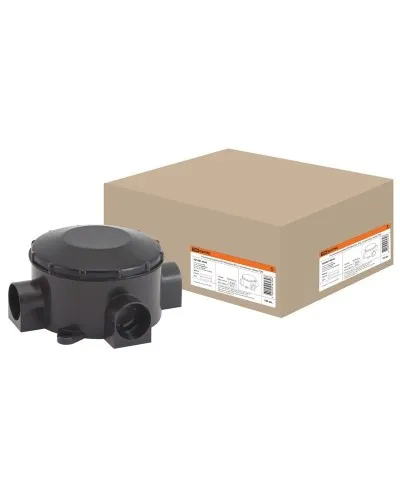Распаячная коробка ОП D80х35мм, IP42, 3-х рожковая, черная TDM (SQ1401-4044). Распаячная коробка ОП. TDM ЕLECTRIC в Нижнем Новгороде