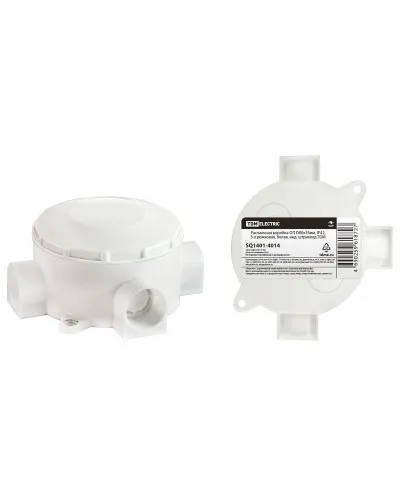 Распаячная коробка ОП D80х35мм, IP42, 3-х рожковая, белая TDM (SQ1401-4014). Распаячная коробка ОП. TDM ЕLECTRIC в Нижнем Новгороде
