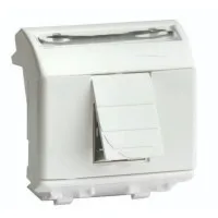 Розетка RJ-45 Brava 2 модуля слоновая кость (75450S): Розетка компьютерная с двумя разъёмами