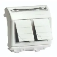 Розетка RJ-45 Brava 2 модуля слоновая кость (75459S): Розетка компьютерная с двумя разъёмами
