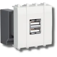 Розетка USB 2.1А Avanti 2 модуля ванильная дымка (4405542): Розетка USB