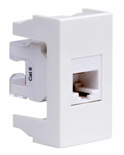 Розетка RJ-45 Viva 1 модуль кат.6A белая (45058). Розетка компьютерная экранированная с одним разъёмом. ДКС в Нижнем Новгороде