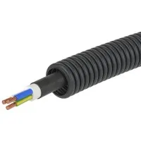 Труба ПНД D20 + ВВГнг(А)-LS 3х2,5 (ГОСТ+) (7S720100). Гофрошланг с кабелем. ДКС
