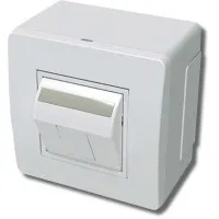 Коробка в сборе с 1 розеткой RJ45, кат.5е, белая (10665): Коробка в сборе