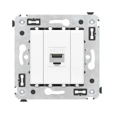 Розетка RJ-45 в стену, кат.5E, Avanti, одинарная, белое облако (4400663). Розетка компьютерная. ДКС