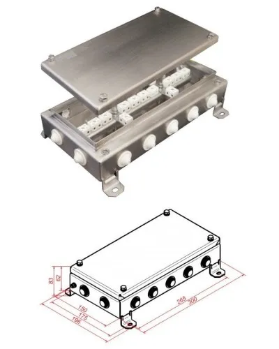 КМ-О (28к)-IP55-1530, 14 вводов, нержавейка: Коробка монтажная огнестойкая в Нижнем Новгороде