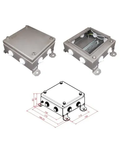 КМ IP55-1515, 8 вводов, нержавейка. Коробка монтажная электротехническая. Гефест в Нижнем Новгороде
