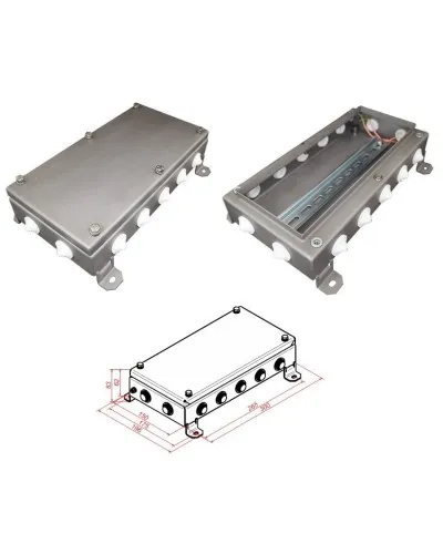 КМ IP55-1530, 14 вводов, нержавейка. Коробка монтажная электротехническая. Гефест в Нижнем Новгороде