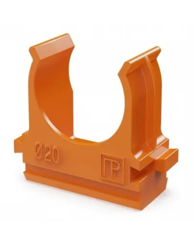 Крепёж-клипса для труб АБС-пластик оранжевая D20 (100 шт) (PR13.0064). Крепление для труб ПВХ. Промрукав в Нижнем Новгороде