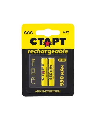 СТАРТ HR03 (AAA, 950mah), упак. 2 шт. БЛИСТЕР. Перезаряжаемые аккумуляторы. СТАРТ в Нижнем Новгороде
